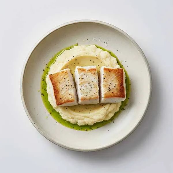 Pan-Seared Yuzu Fish With Cauliflower Mash